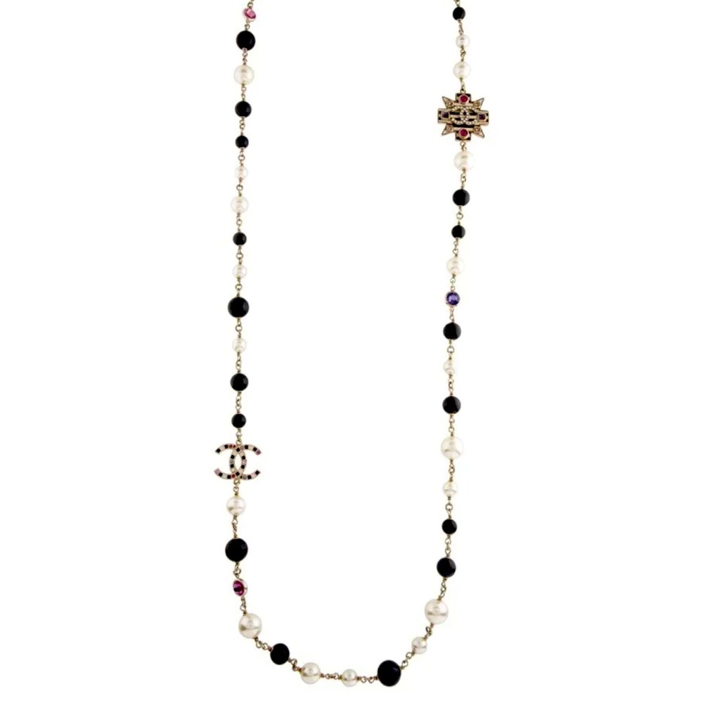 Authentic CHANEL Long Pearl and Bead Necklace